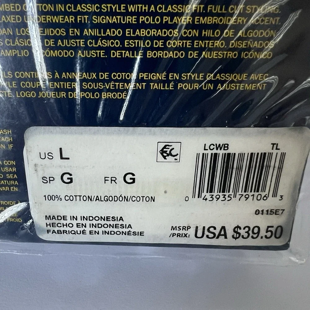 POLO RALPH LAUREN Classic Fit Cotton Woven Boxers 3 Pack Men's Size Large NWT - Picture 6 of 7